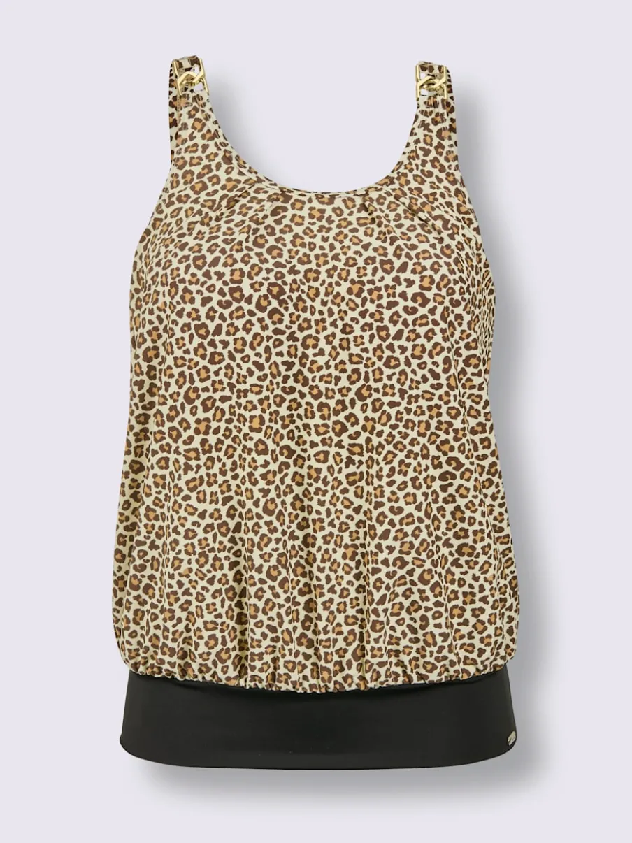 Haut de tankini ample avec bretelles réglables motifs animal