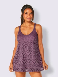 Haut de tankini ample avec dentelle et bretelles réglables