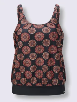 Haut de tankini ample avec imprimé floral ajustable
