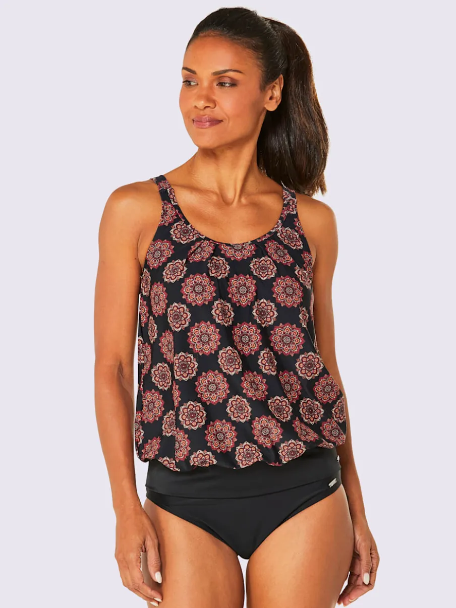 Haut de tankini ample avec imprimé floral ajustable