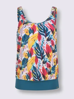 Haut de tankini ample avec motif floral et bretelles ajustables