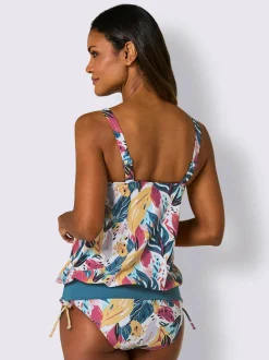 Haut de tankini ample avec motif floral et bretelles ajustables