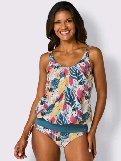 Haut de tankini ample avec motif floral et bretelles ajustables