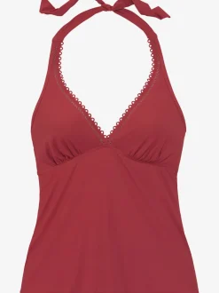 Haut de tankini à armatures avec col V et nouage