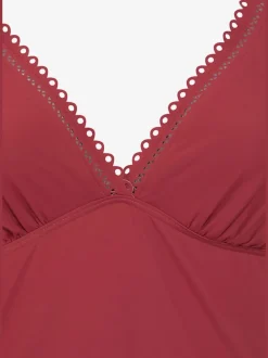 Haut de tankini à armatures avec col V et nouage
