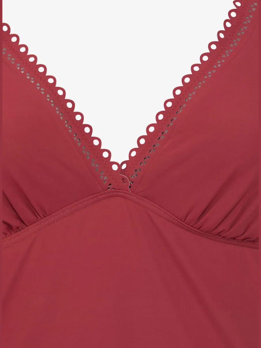 Haut de tankini à armatures avec col V et nouage