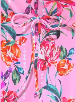 Haut de tankini à armatures imprimé floral avec encolure V