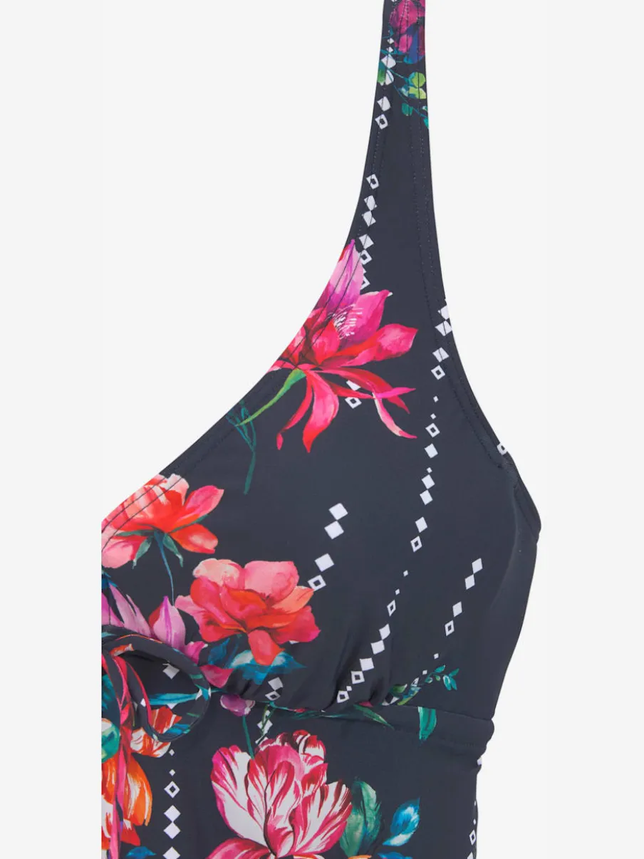 Haut de tankini à armatures imprimé floral avec encolure V