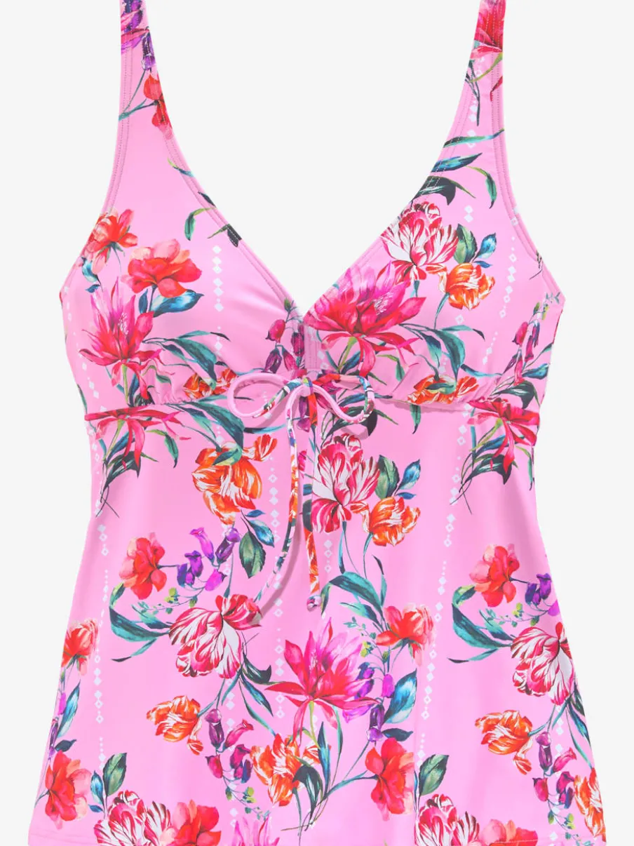 Haut de tankini à armatures imprimé floral avec encolure V