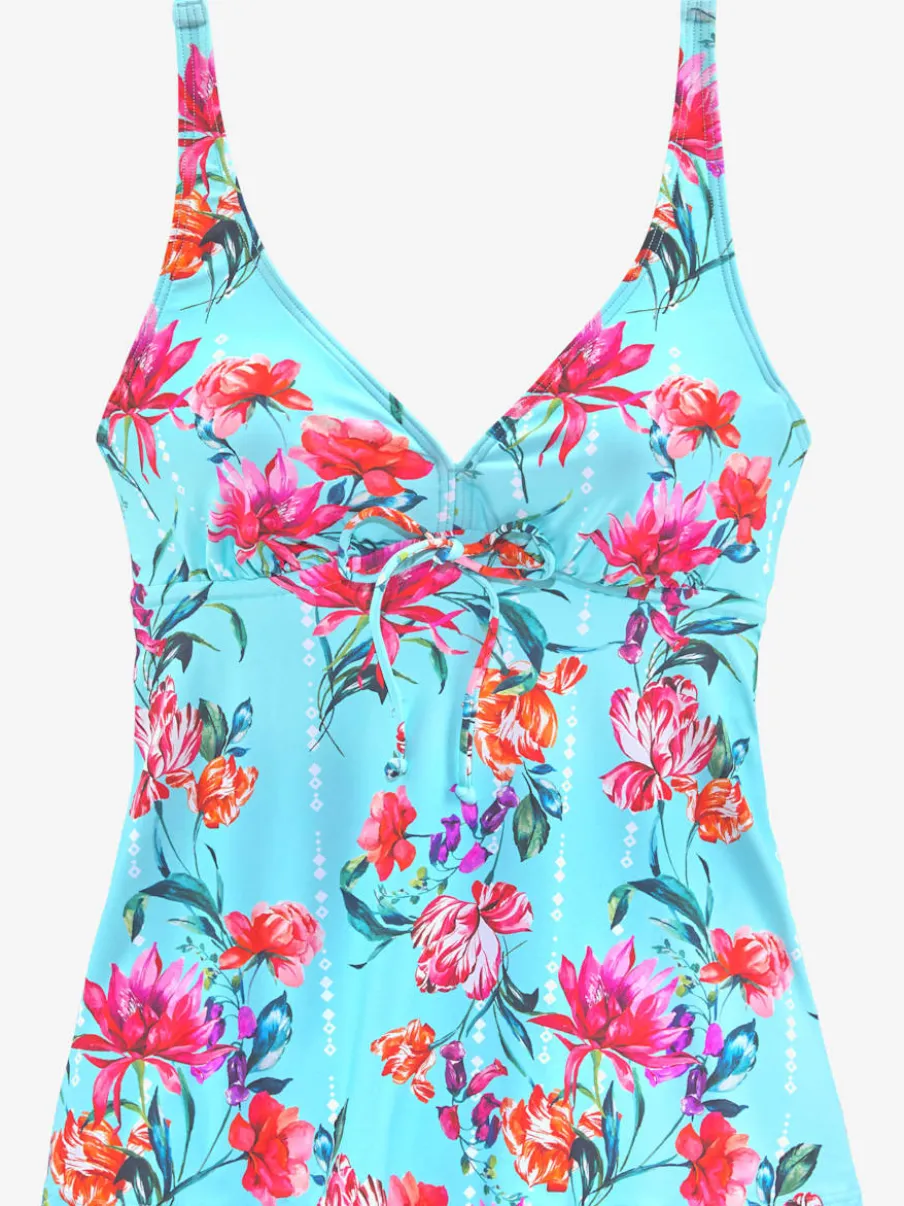 Haut de tankini à armatures imprimé floral avec encolure V
