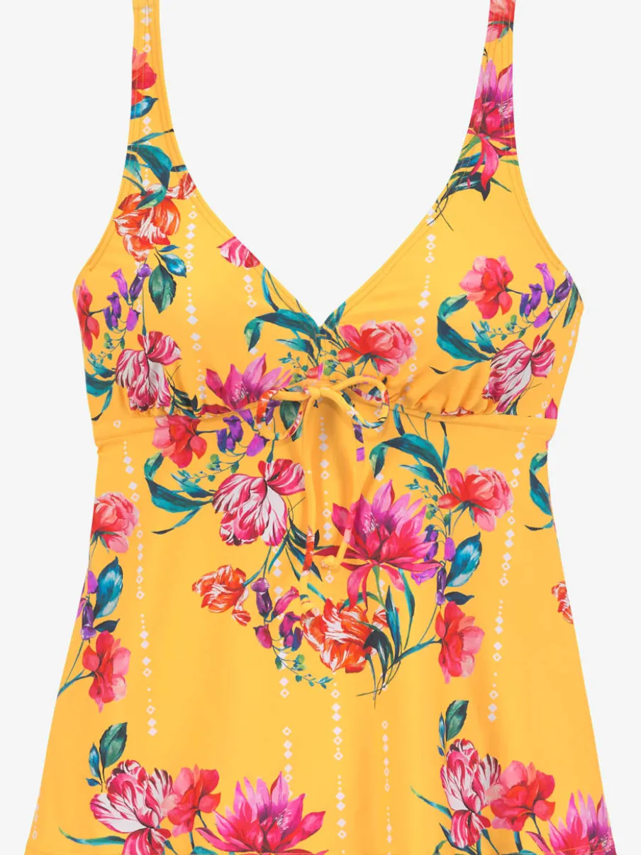 Haut de tankini à armatures imprimé floral avec encolure V
