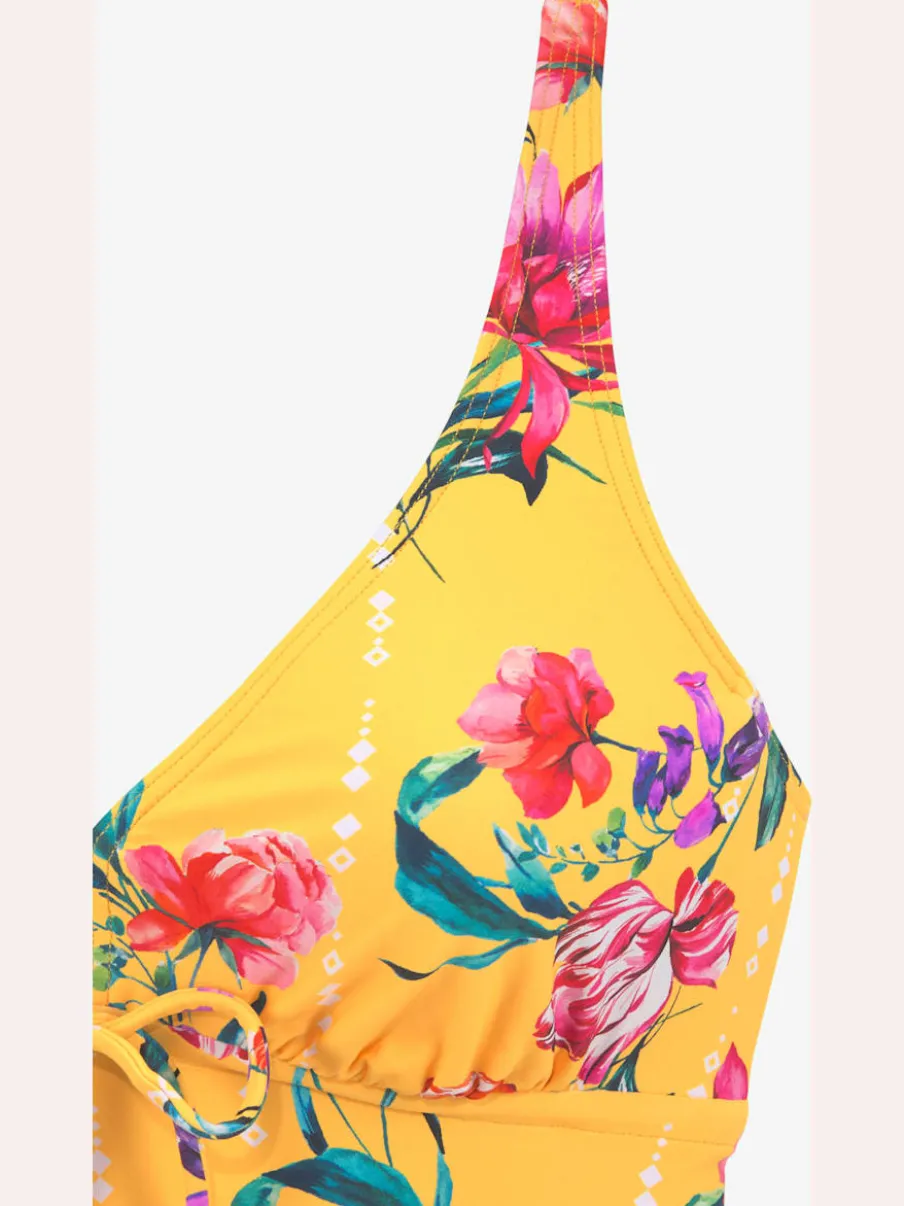 Haut de tankini à armatures imprimé floral avec encolure V