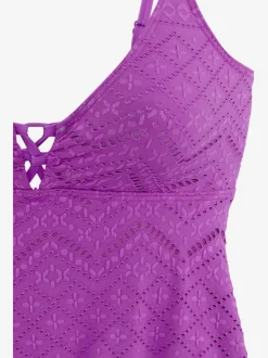 Haut de tankini avec laçage décoratif et bonnets amovibles