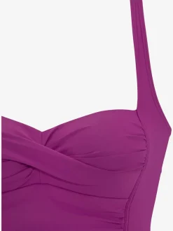 Haut de tankini à bretelles réglables avec finition plissée