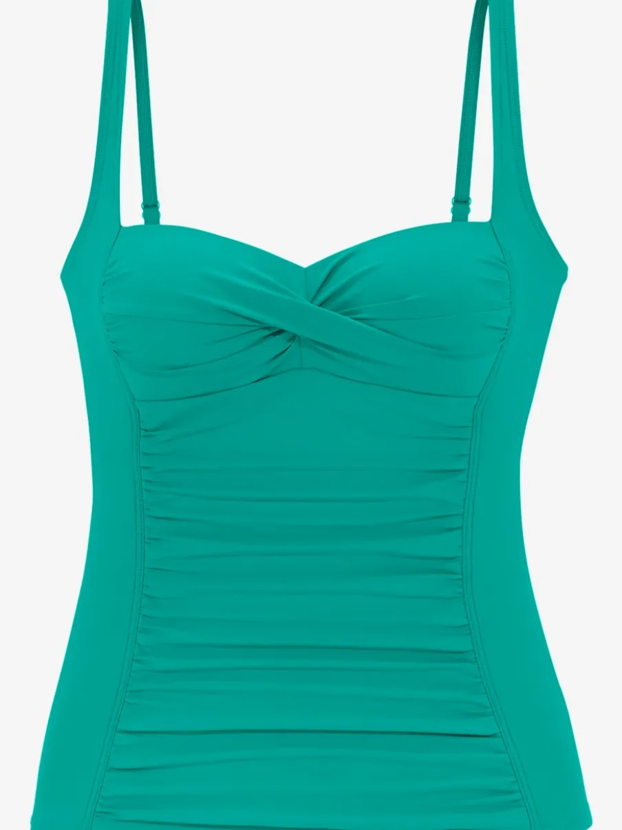 Haut de tankini à bretelles réglables avec finition plissée