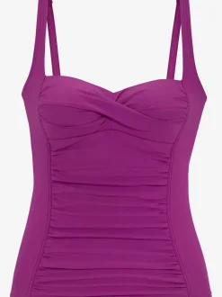 Haut de tankini à bretelles réglables avec finition plissée