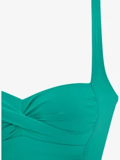 Haut de tankini à bretelles réglables avec finition plissée
