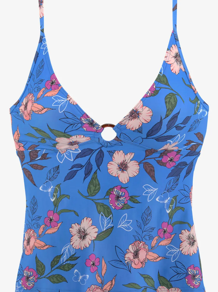 Haut de tankini à fleurs avec bretelles ajustables
