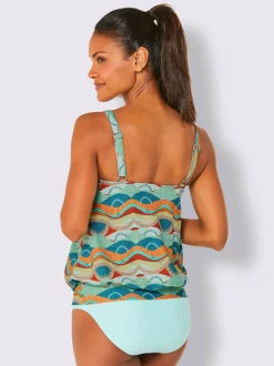 Haut de tankini à motif ethnique avec bretelles réglables