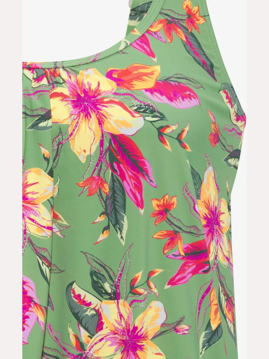 Haut de tankini à motifs floraux avec bretelles et bon maintien