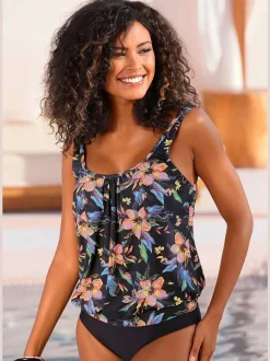Haut de tankini à motifs floraux avec bretelles et bon maintien