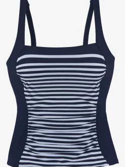Haut de tankini à rayures avec bretelles réglables