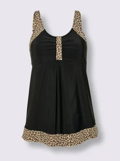 Haut de tankini évasé à motifs animaliers élégants.