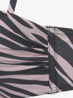 Hauts de bikini à armatures imprimé zébré et froncé