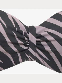 Hauts de bikini à armatures imprimé zébré et froncé