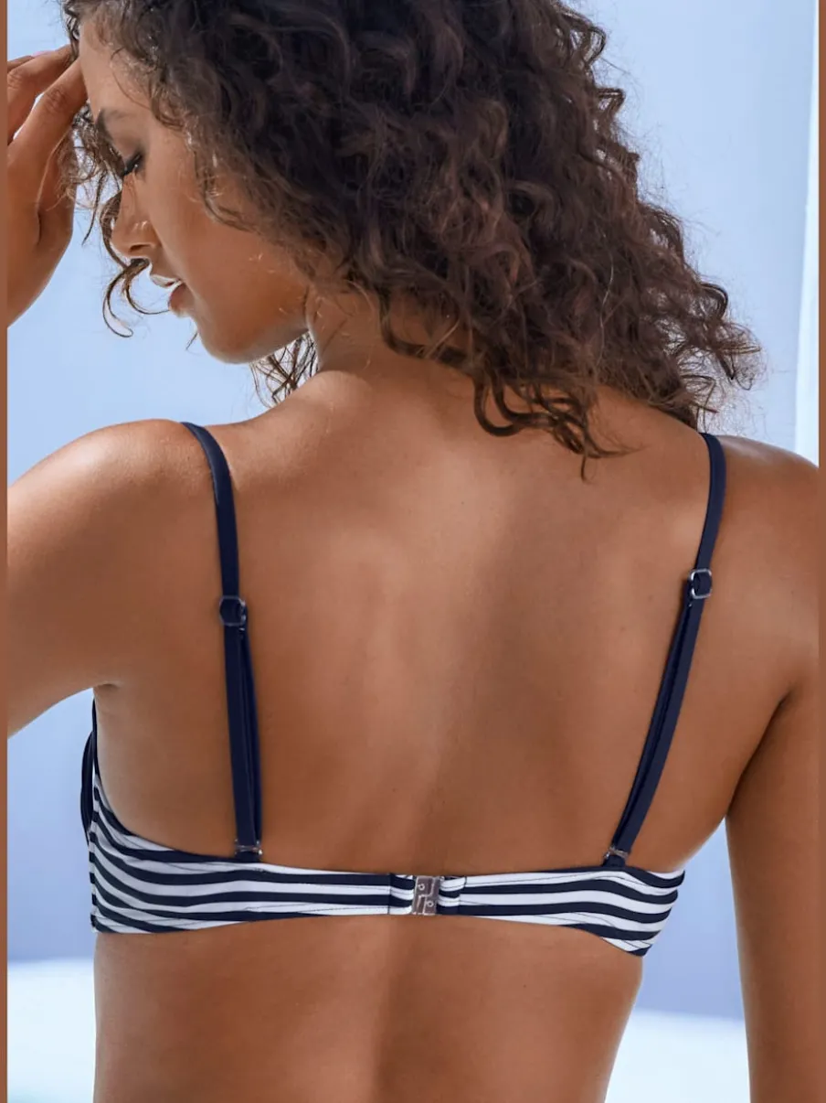 Hauts de bikini bandeau à armatures rayés marins