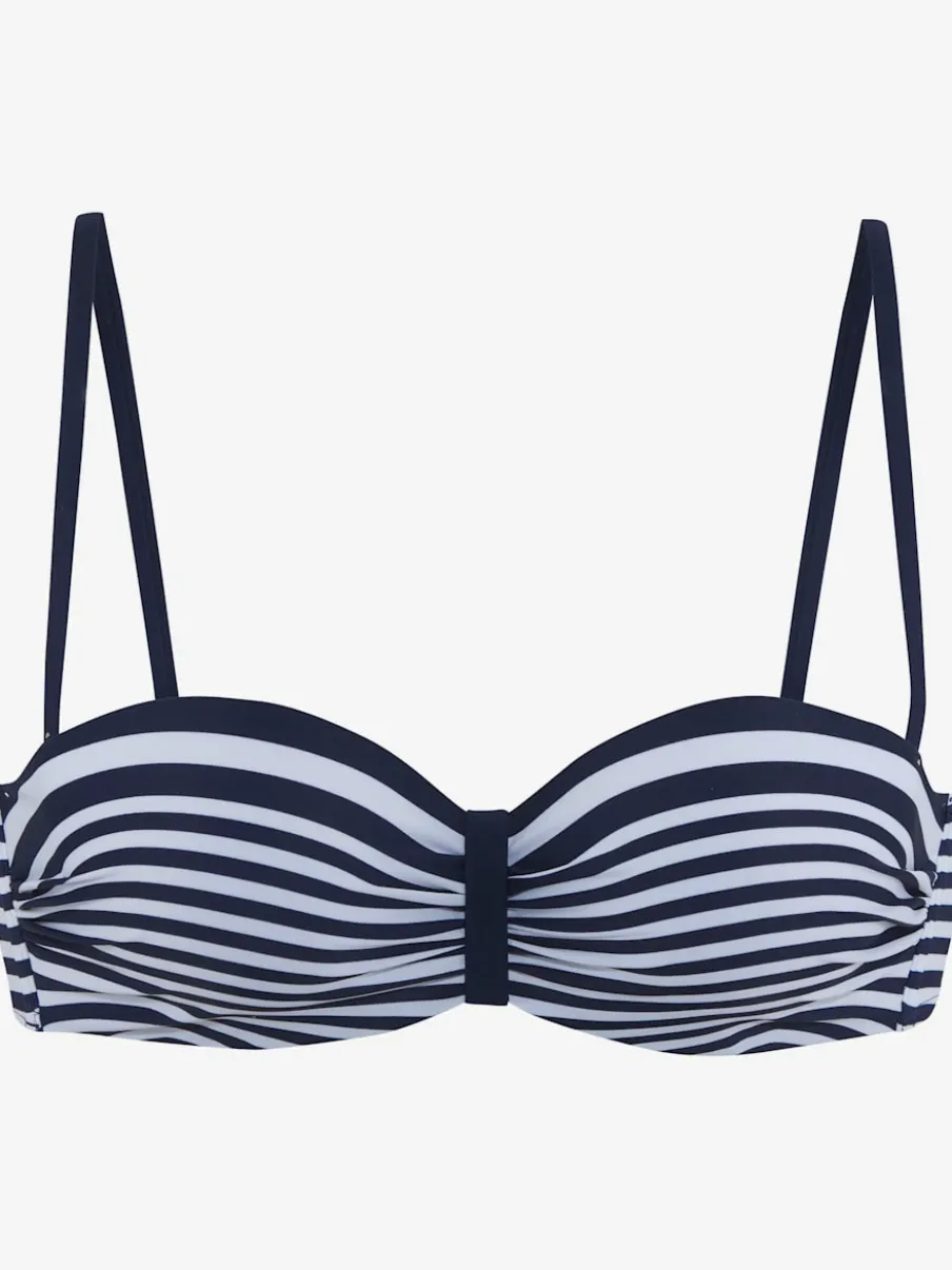 Hauts de bikini bandeau à armatures rayés marins
