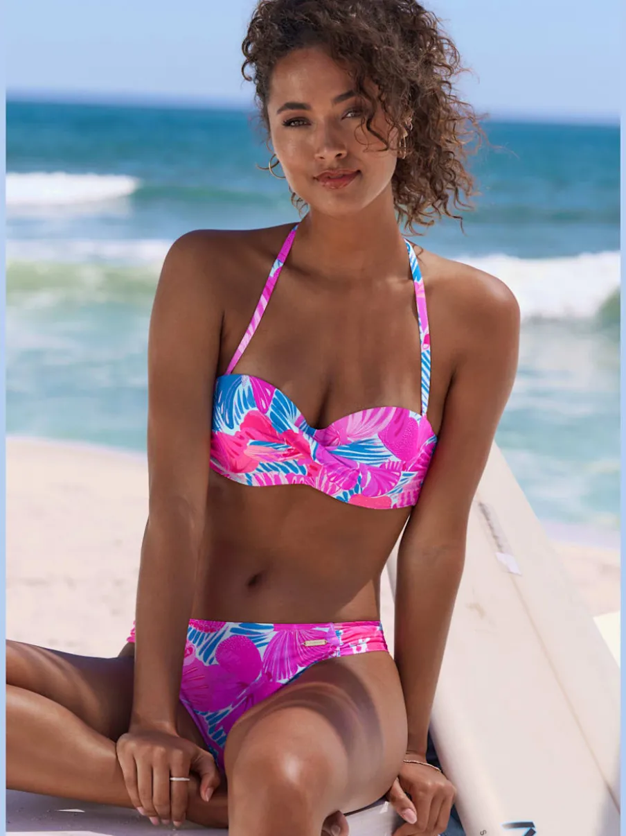 Hauts de bikini bandeau à armatures imprimé coloré amovibles