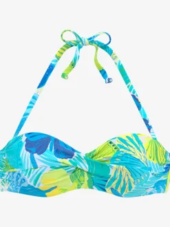 Hauts de bikini bandeau à armatures imprimé coloré amovibles