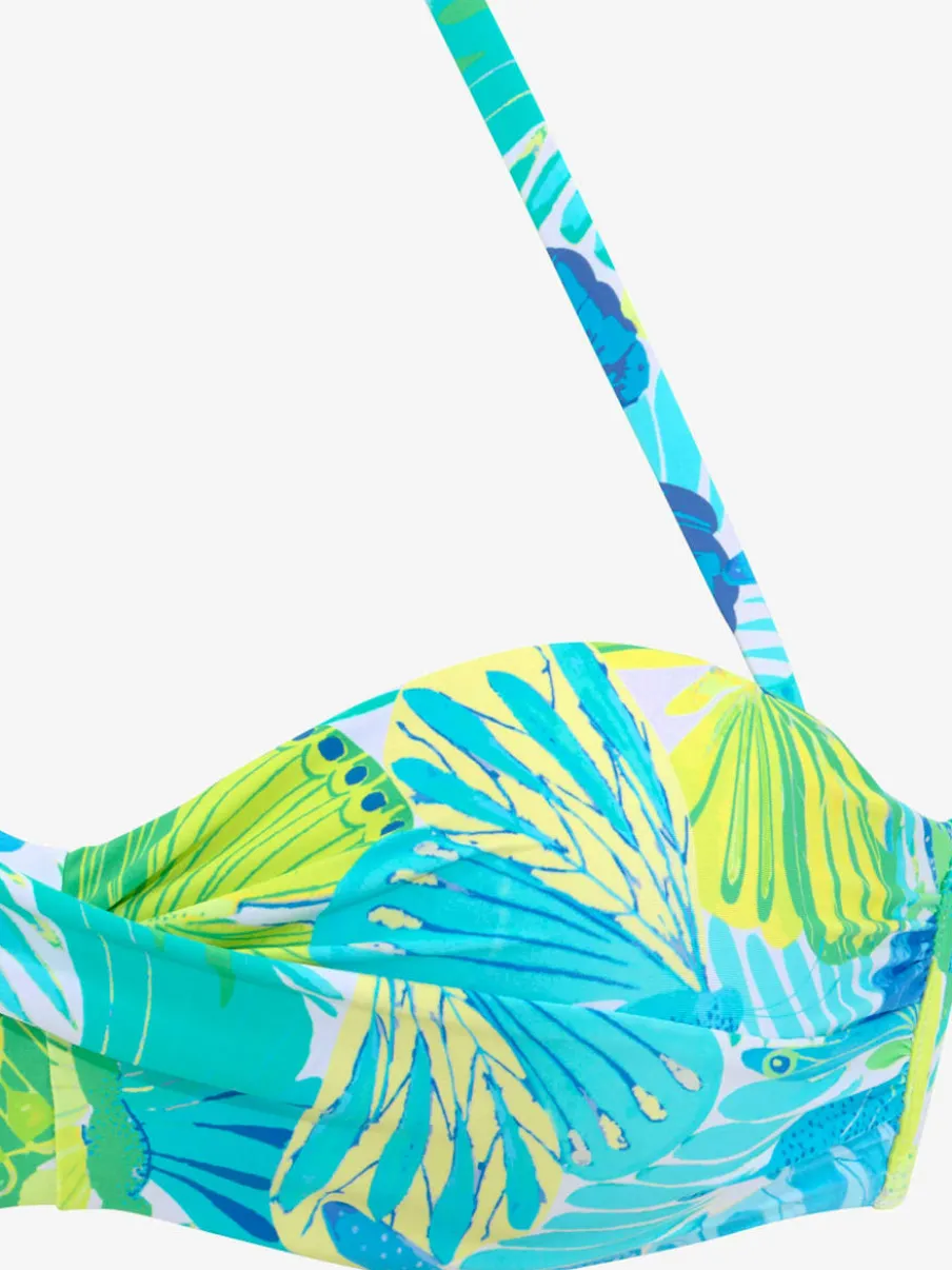 Hauts de bikini bandeau à armatures imprimé coloré amovibles