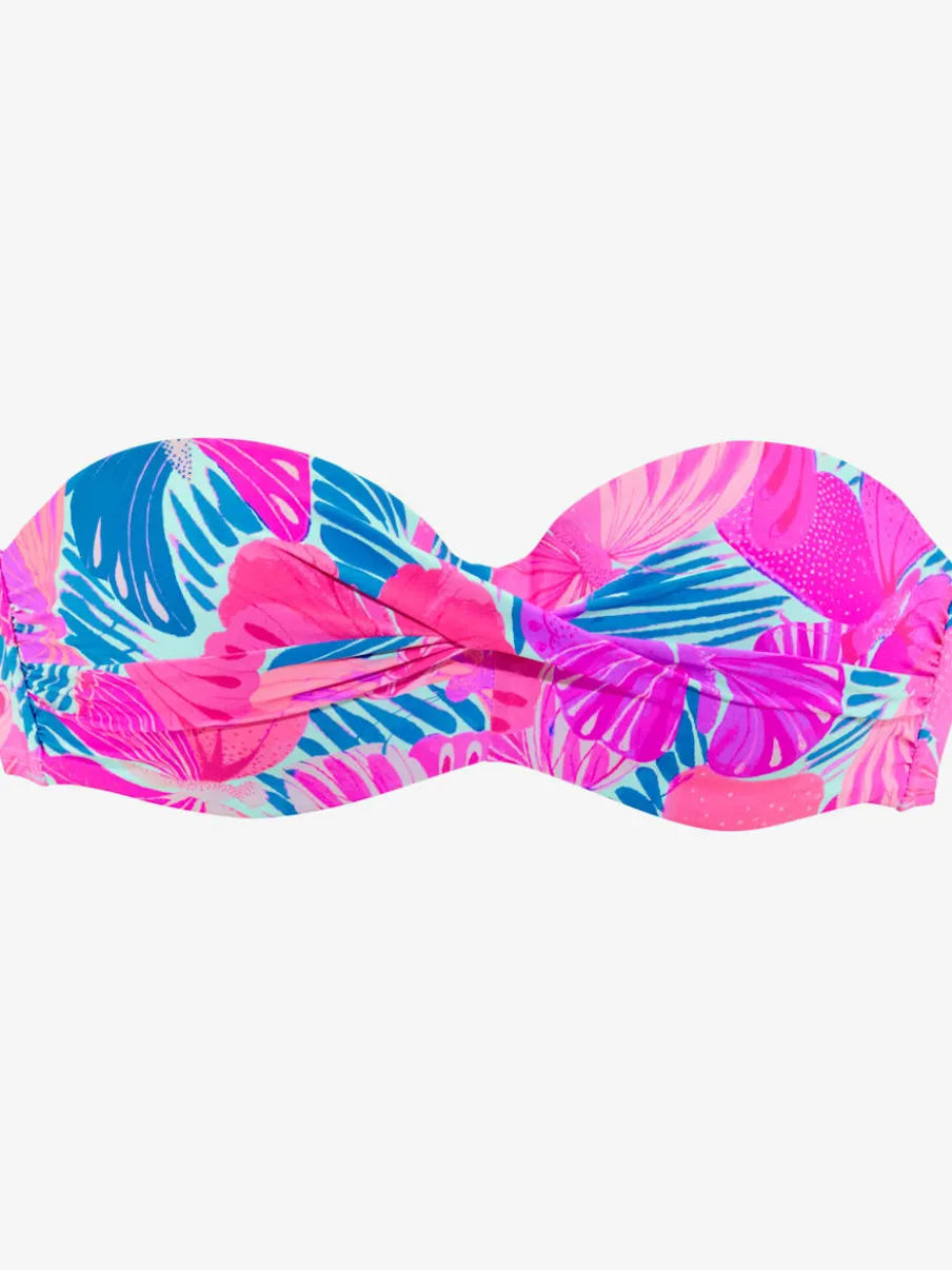 Hauts de bikini bandeau à armatures imprimé coloré amovibles