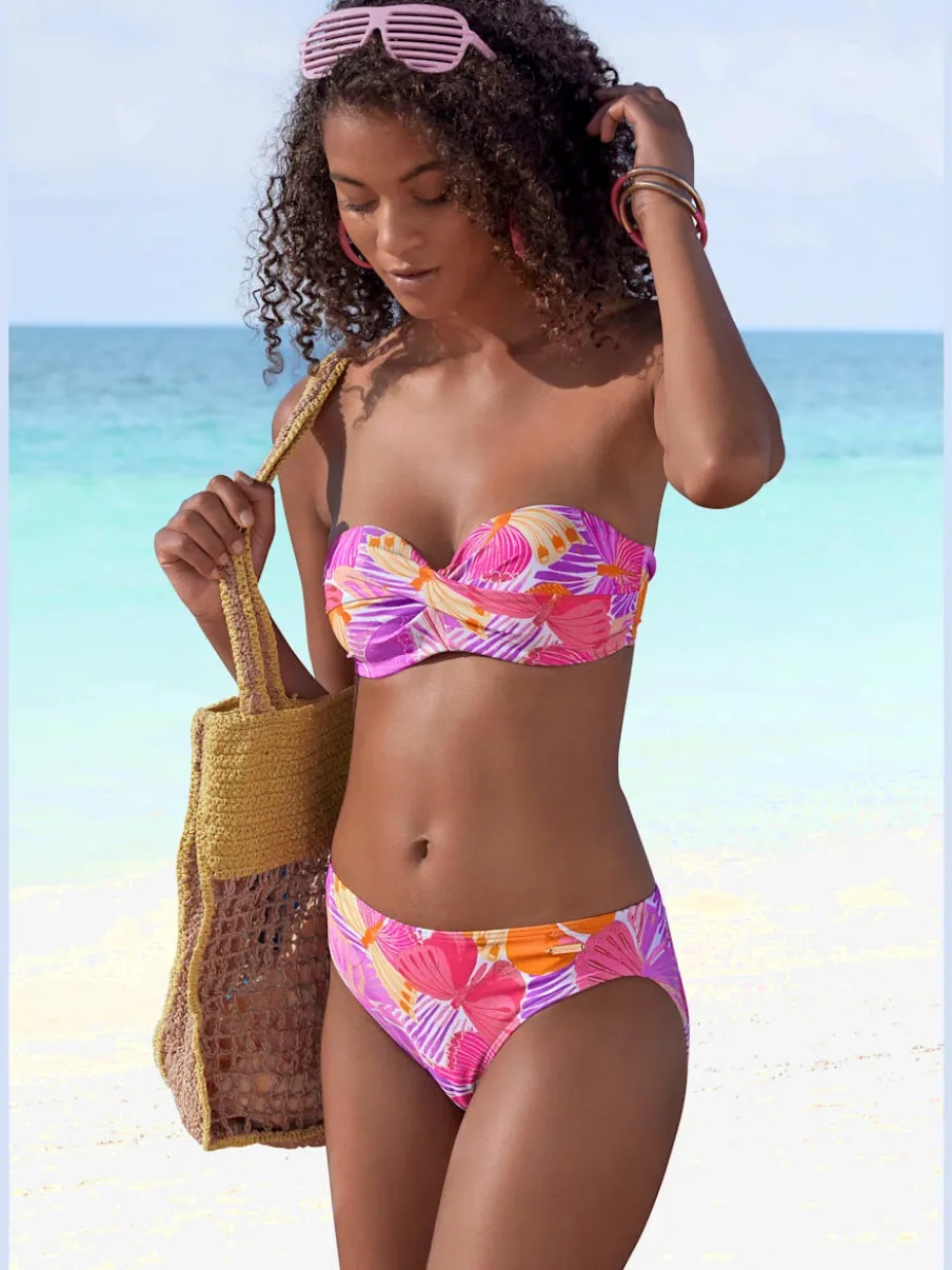 Hauts de bikini bandeau à armatures imprimé coloré amovibles
