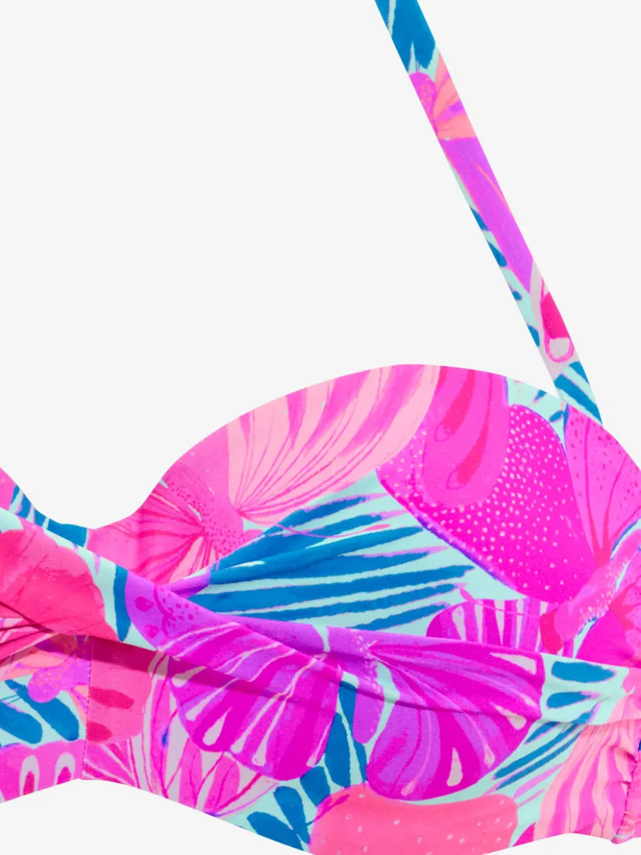 Hauts de bikini bandeau à armatures imprimé coloré amovibles