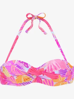 Hauts de bikini bandeau à armatures imprimé coloré amovibles