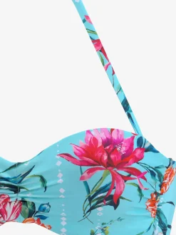Hauts de bikini bandeau à motifs floraux rembourrés