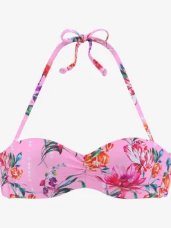 Hauts de bikini bandeau à motifs floraux rembourrés