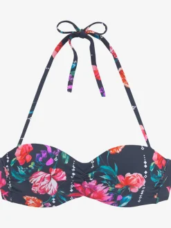 Hauts de bikini bandeau à motifs floraux rembourrés