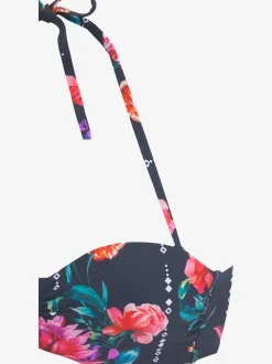 Hauts de bikini bandeau à motifs floraux rembourrés