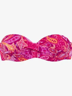 Hauts de bikini bandeau paisley avec bretelles multiway