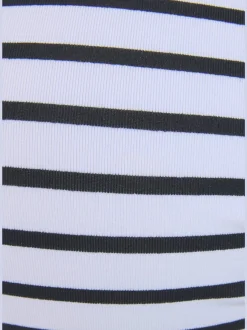Hauts de bikini bandeau rayés avec détails contrastés tressés
