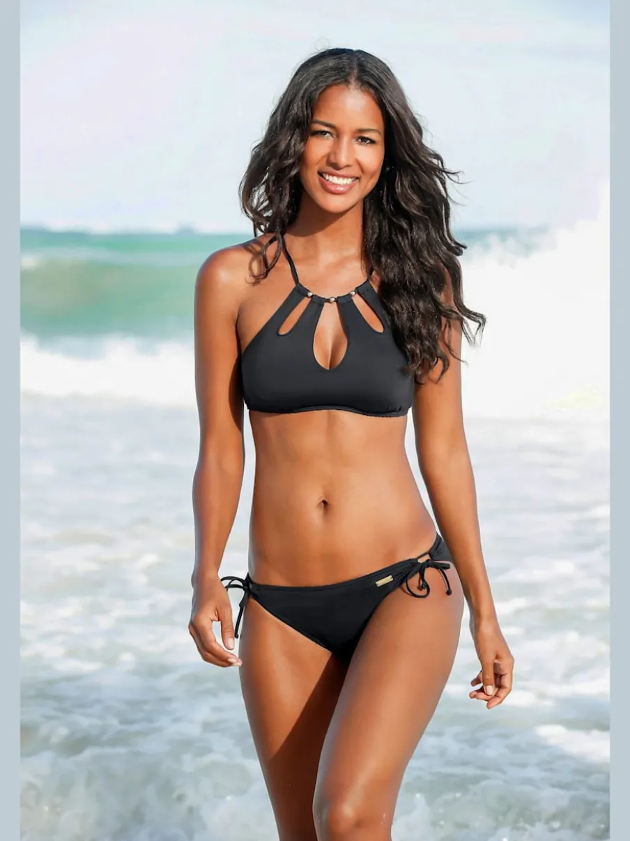 Hauts de bikini bustier avec découpes et bonnets amovibles