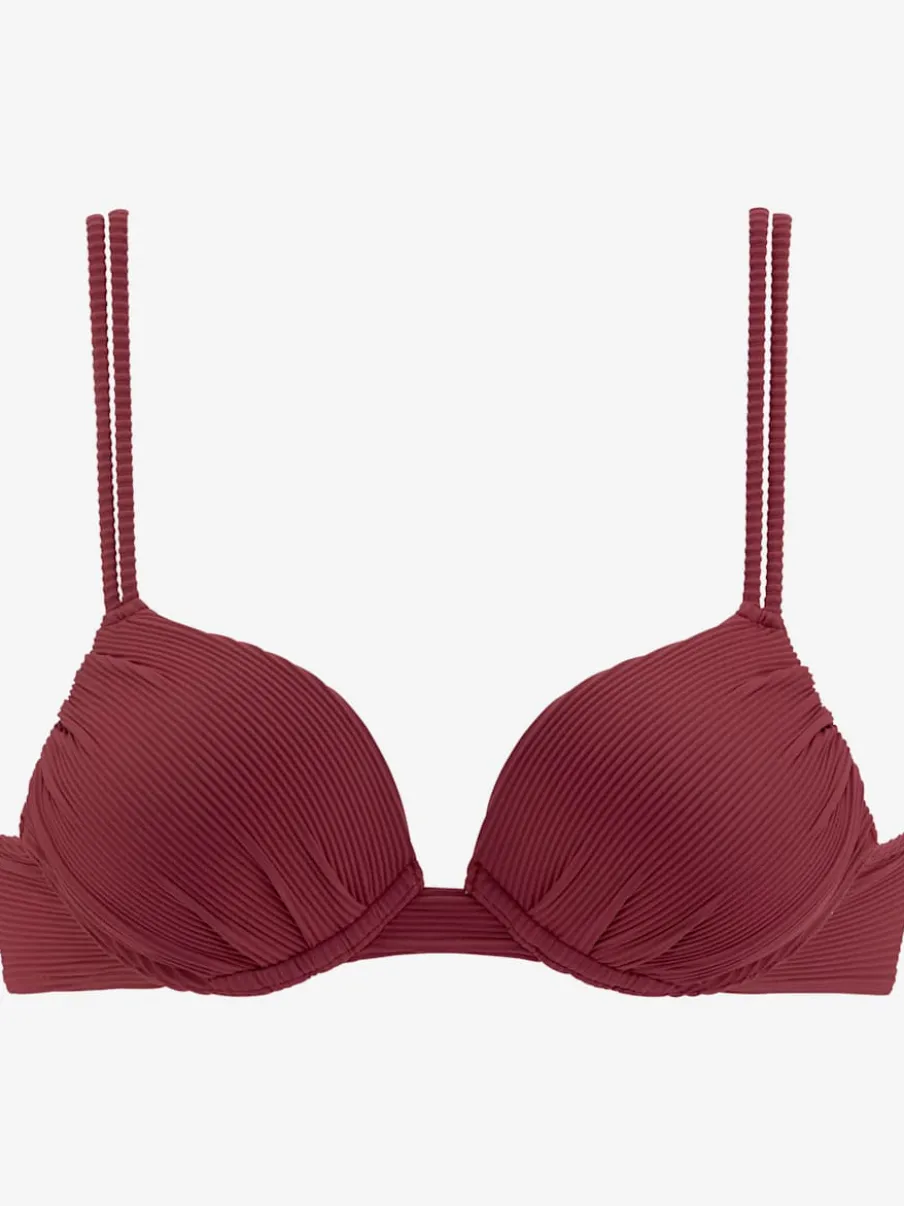 Hauts de bikini push-up à tissu structuré ajustable