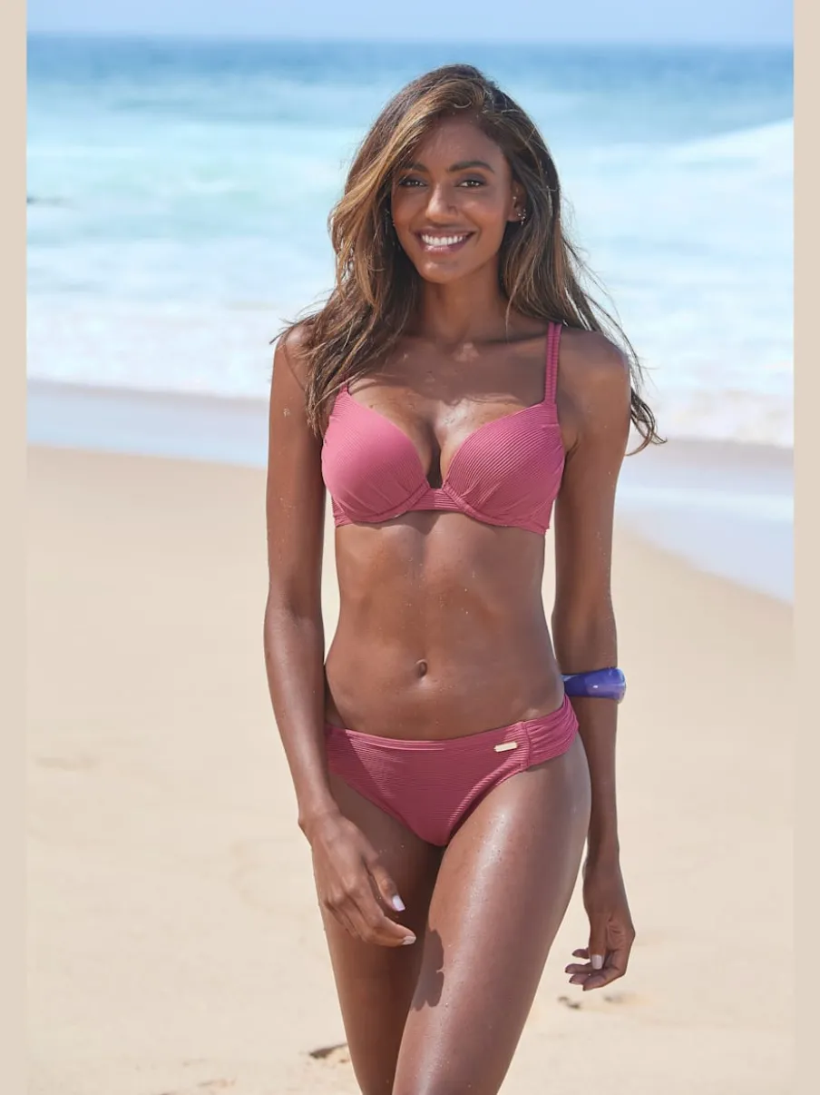 Hauts de bikini push-up à tissu structuré ajustable