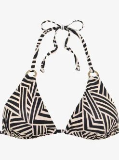 Hauts de bikini triangle à imprimé graphique recyclé