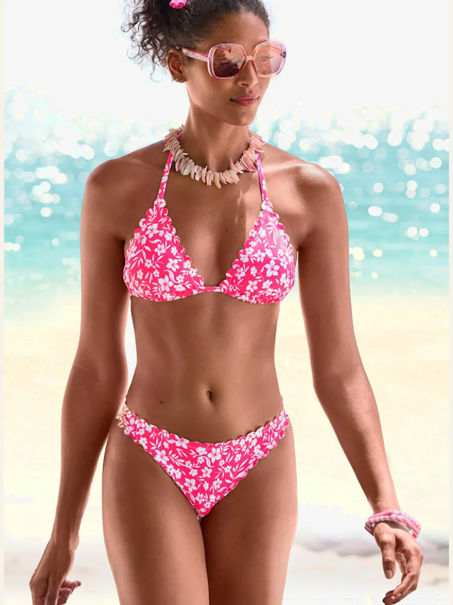 Hauts de bikini triangles imprimés à fleurs doux et amovibles