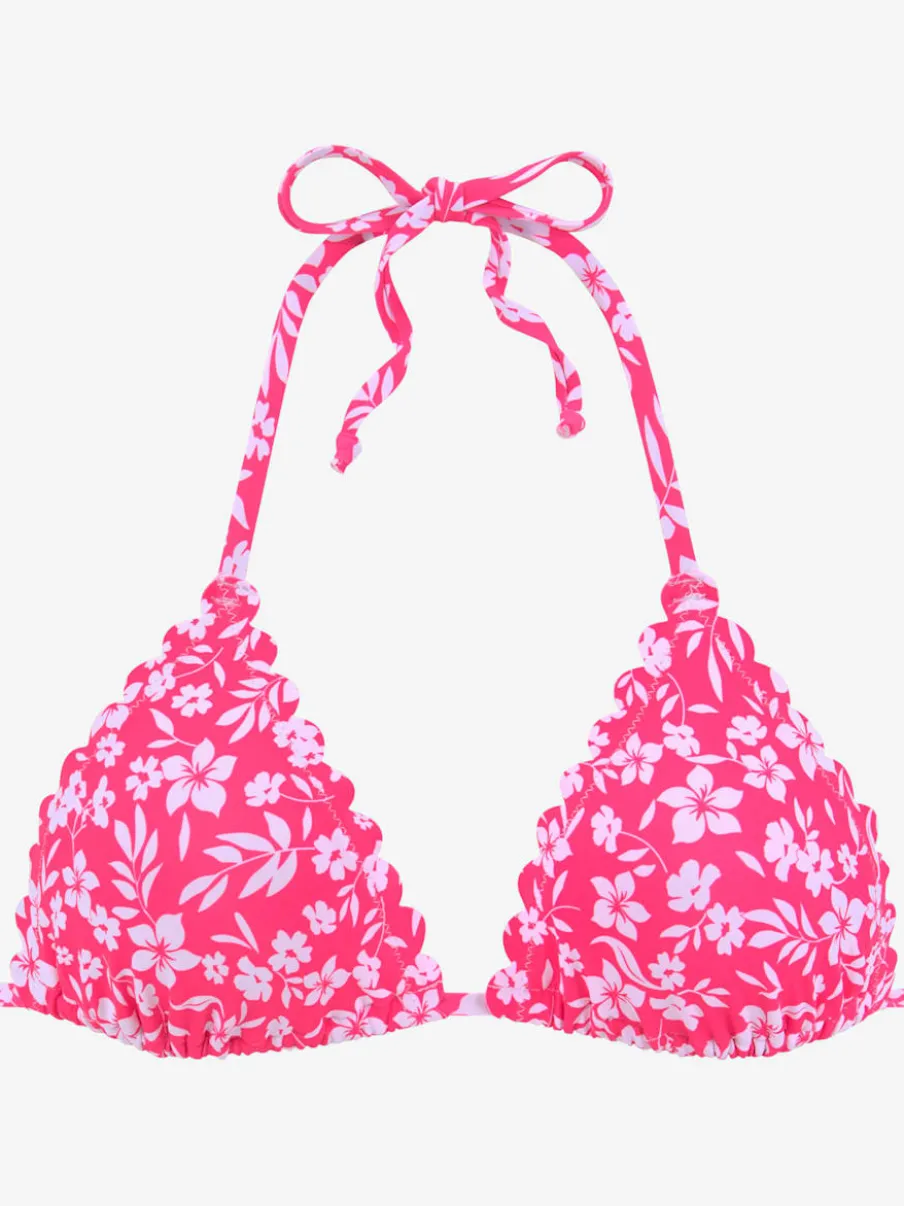 Hauts de bikini triangles imprimés à fleurs doux et amovibles